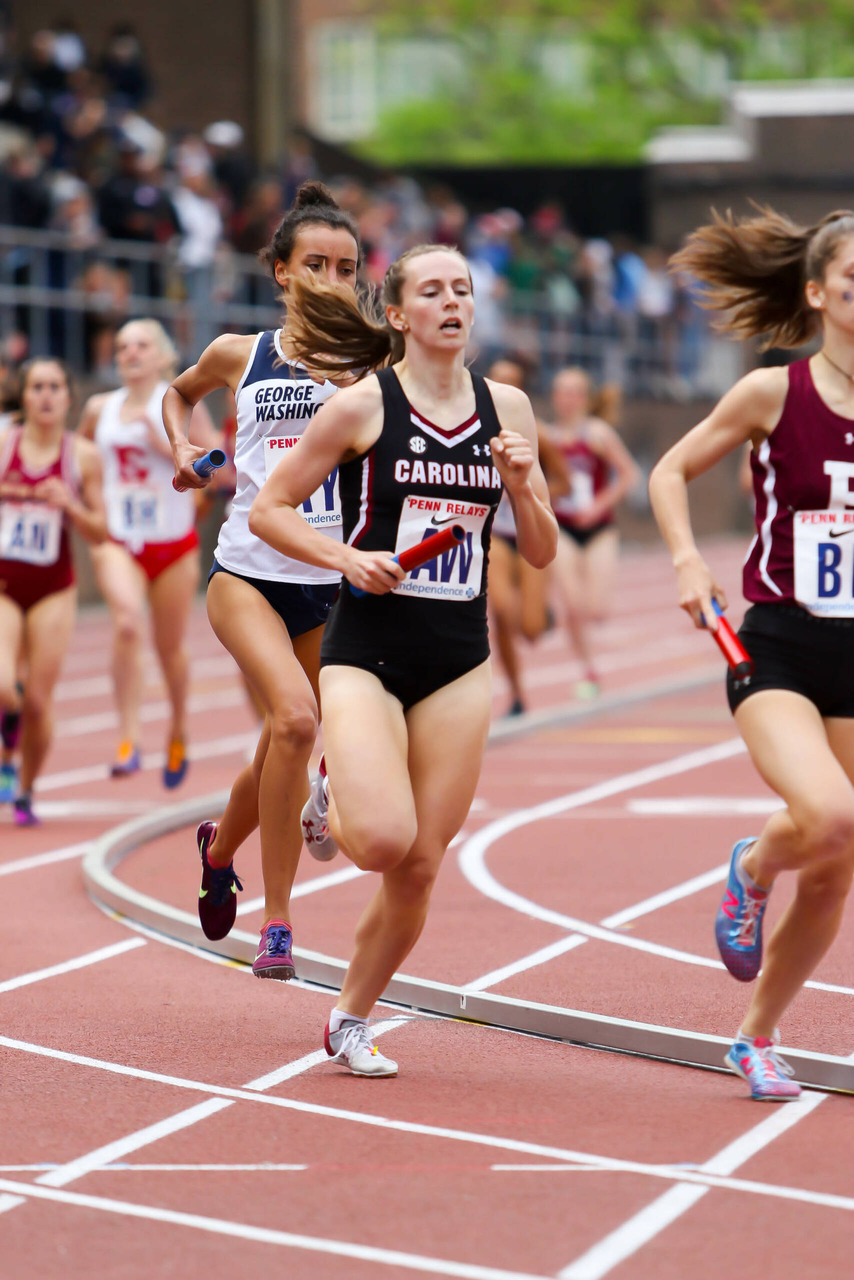 Allie Mueller in action at the 125th Penn Relays | Photo by Charles Revelle | April 25, 2019