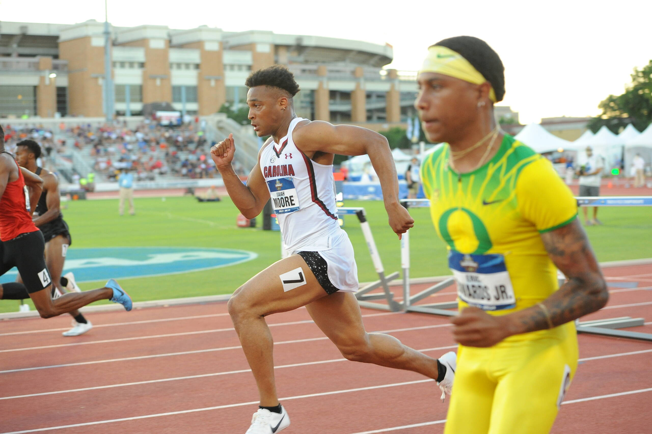 Isaiah Moore in action at the 2019 NCAA Outdoor Championships | June 5-8, 2019 | Photos by Cheryl Treworgy