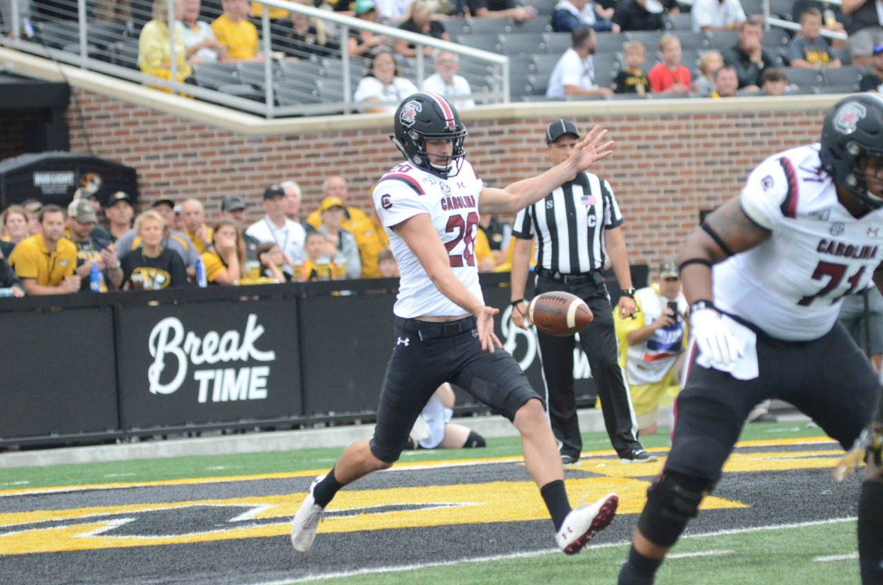 Joseph Charlton (20) at Missouri (Sept. 21, 2019)